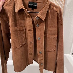 Velvet Heart Corduroy Button-Up Jacket in Rust Brown